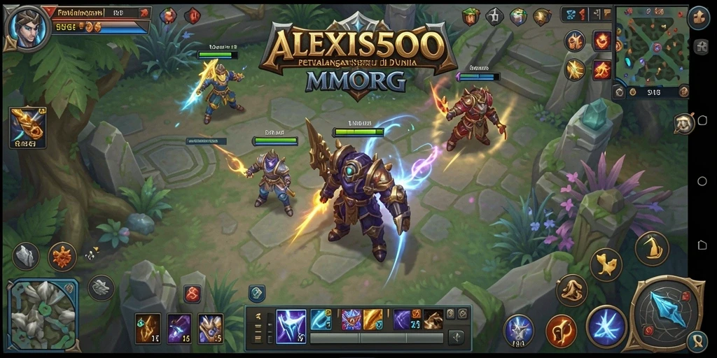 Screenshot ALEXIS500 menunjukkan aksi seru dalam dunia MMORPG.