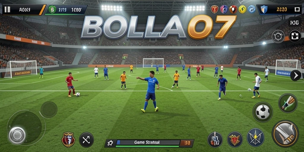Tampilan gameplay BOLA07 menampilkan manajemen tim yang intens dan menarik.