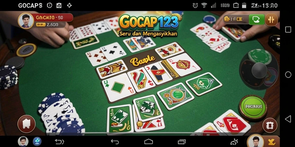 Tampilan gameplay seru GOCAP123 saat bermain Gaple.