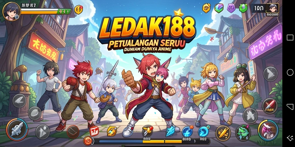 Tangkapan layar gameplay <strong>LEDAK188</strong> dengan karakter anime unik beraksi.