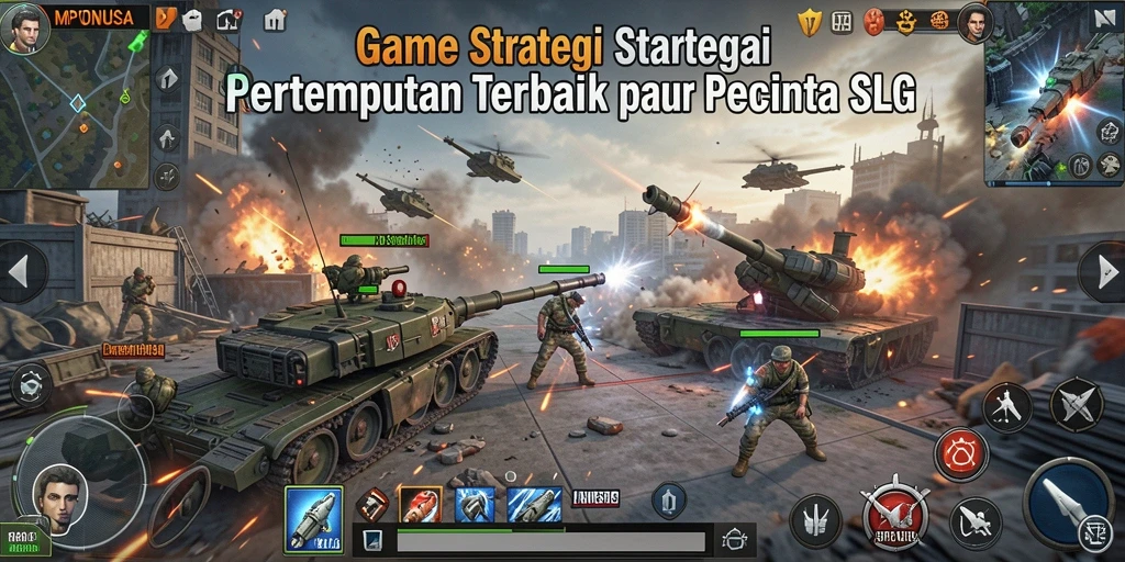 Tampilan dinamis gameplay MPONUSA dengan pertempuran strategis.