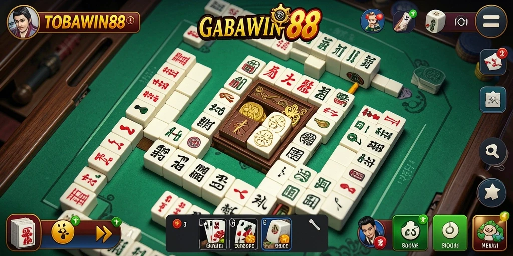 Tampilan gameplay TOBAWIN88 yang menegangkan dan penuh strategi Mahjong.